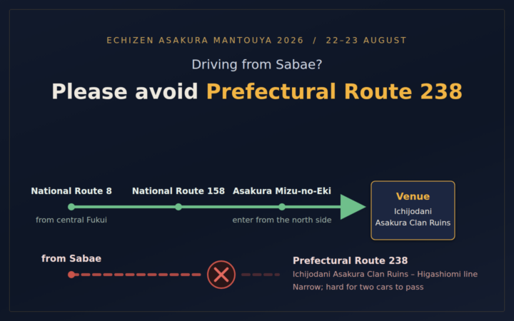 Driving from Sabae? Please avoid Prefectural Route 238